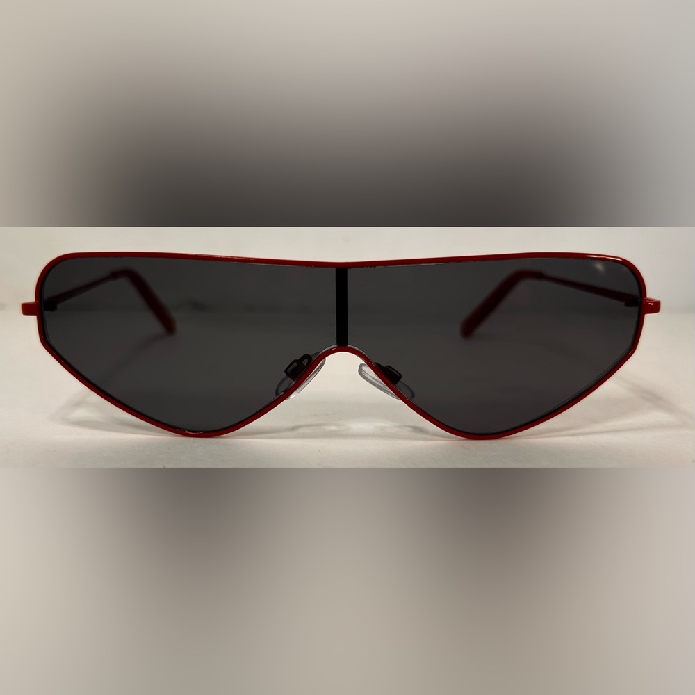 Steve Madden Metallic Red Geometric Shield Sunglasses 100%UV SM490118 RED